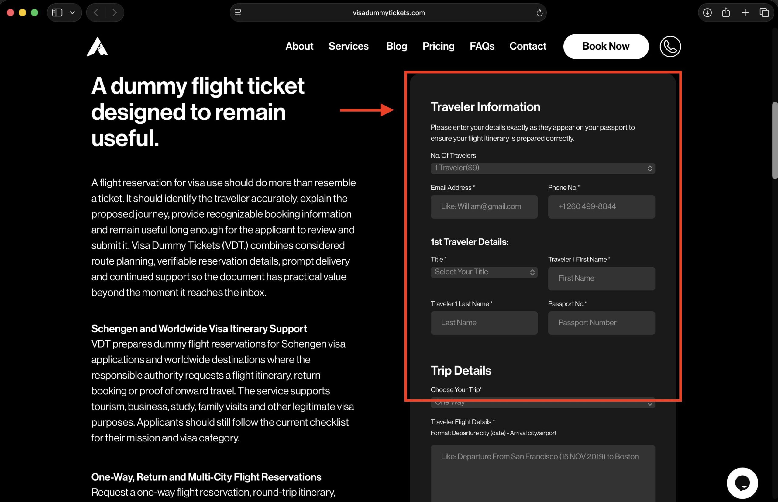 fill-the-dummy-flight-ticket-form-step-2