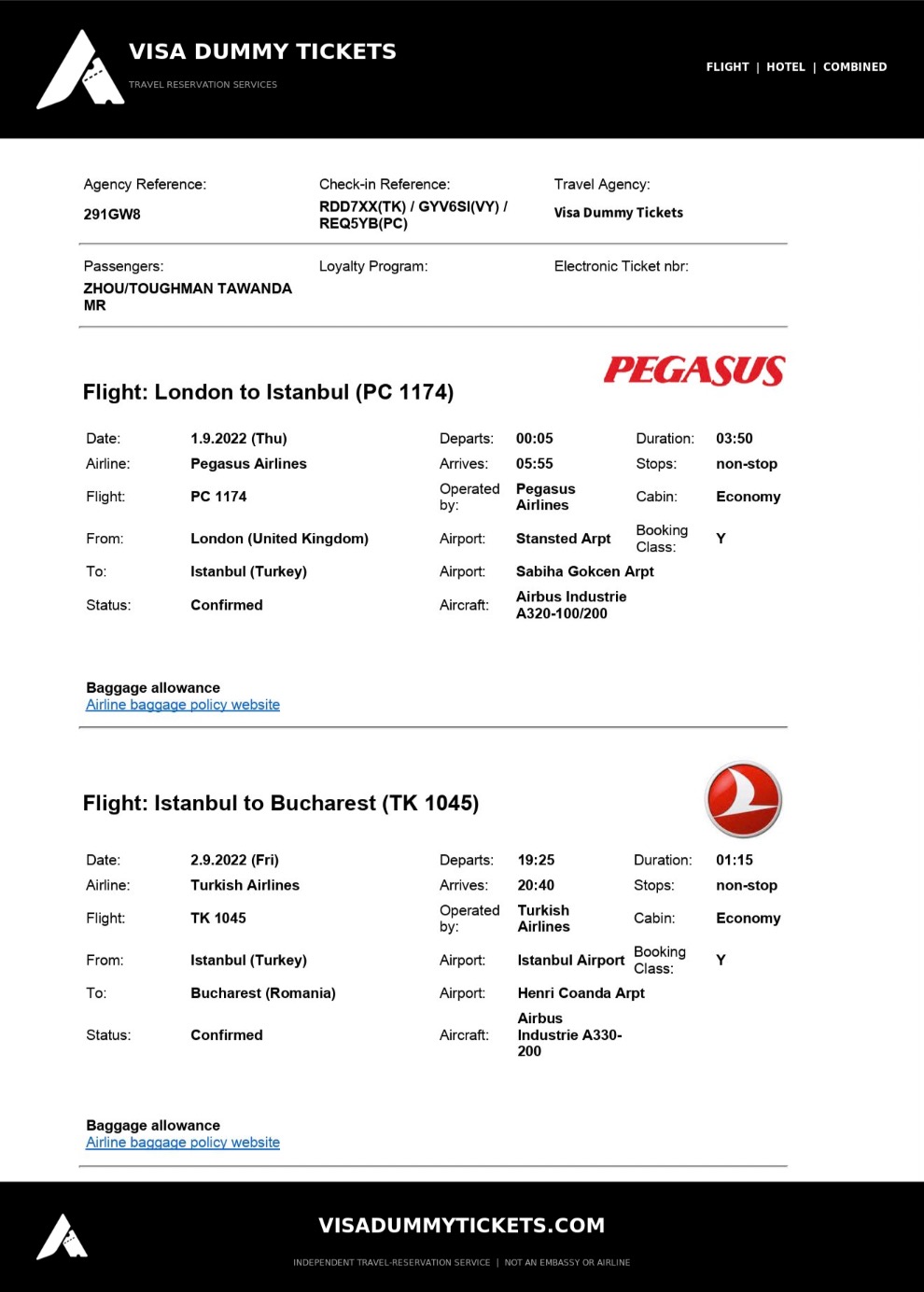 london-to-romania-multiple-trip-dummy-ticket-sample